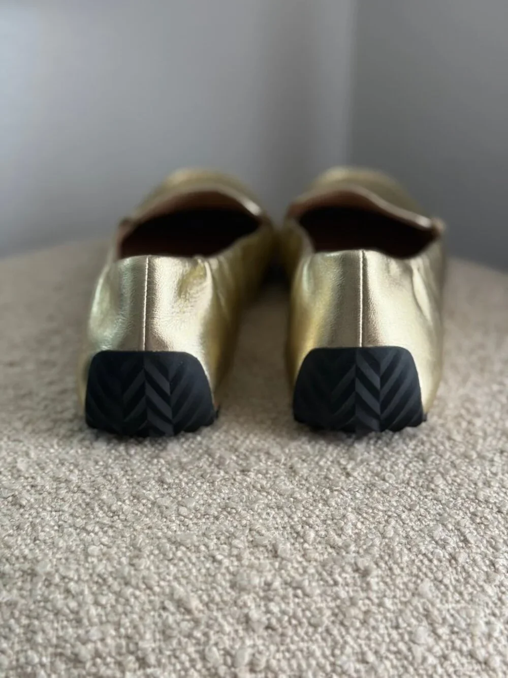Coach Haley Metallic Gold Leather Driving Loafers - Picture 3 of 4